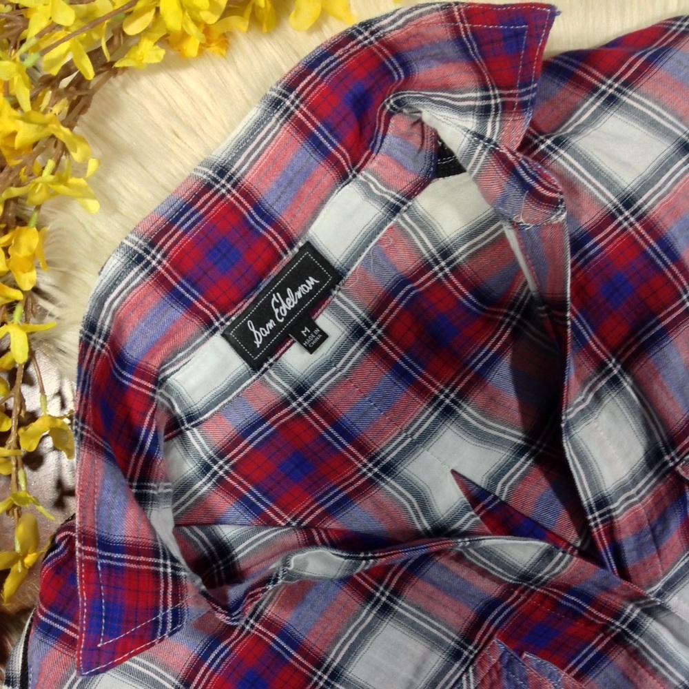 SAM EDELMAN | riley plaid split back top